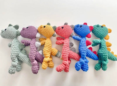 Tinysaurus Knotted Lovey Crochet Dinosaur PATTERN 'little' Size